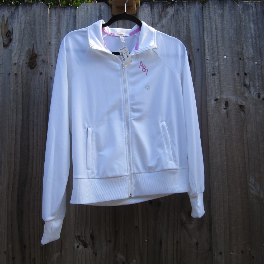 NWT Woman's Large White/Pink Aeropostale Track Jacket